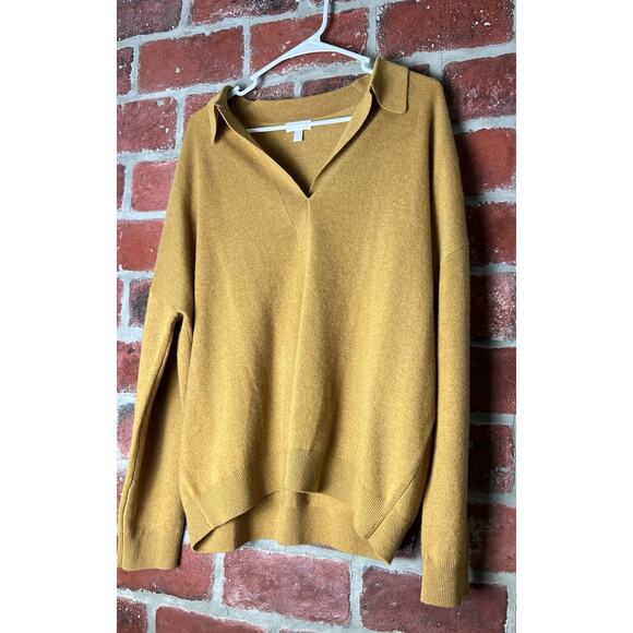 Garnet Hill Essential Cashmere Polo Sweater Pullover Collared Size XL $179 - Picture 3 of 10